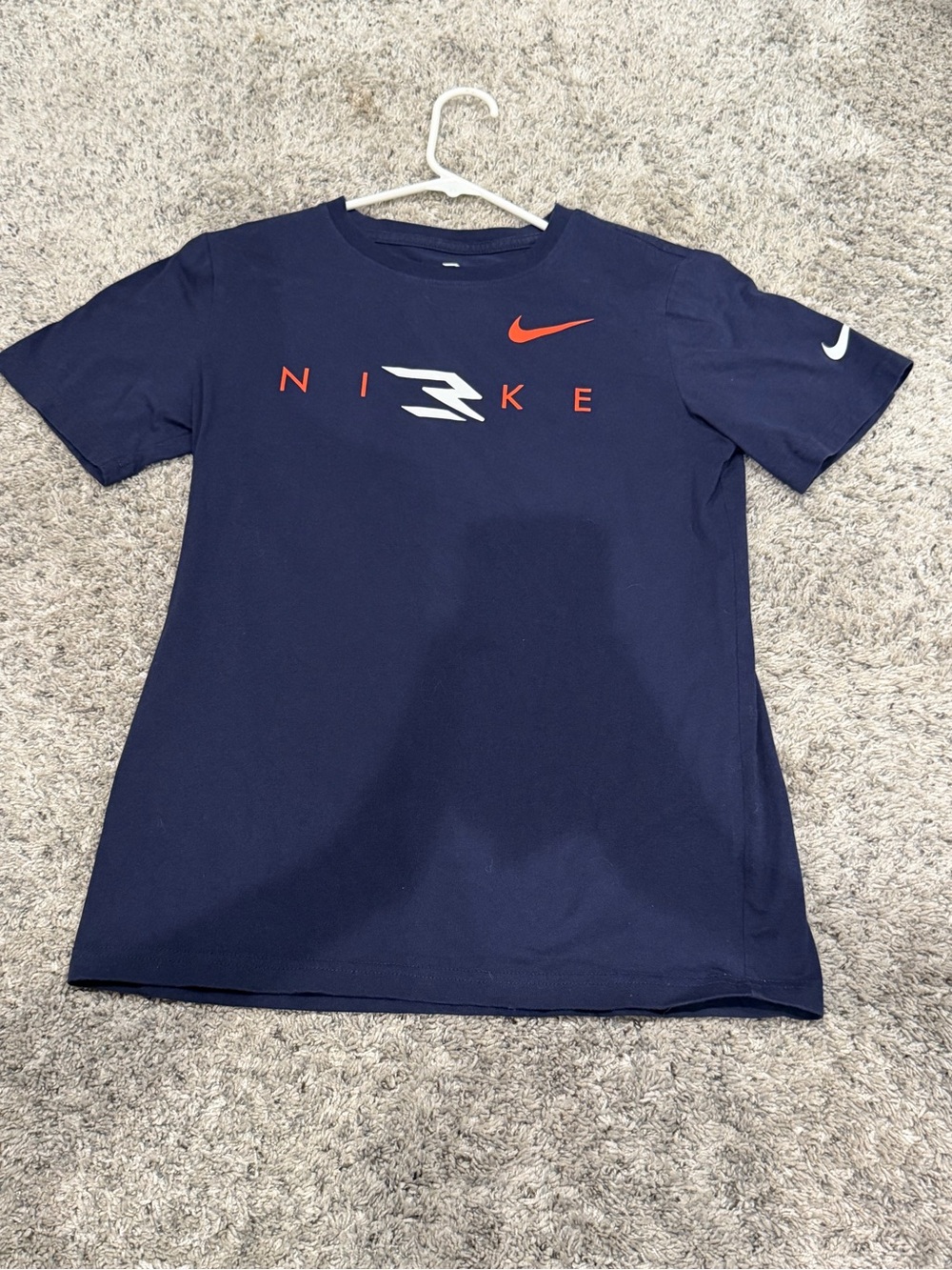 Nike Navy Tee with White Interior Logo Print